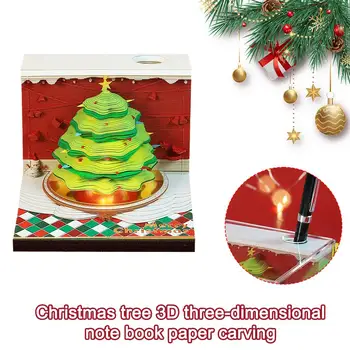 Omoshiroi Block 3d Бележник Къщичка На Дърво Календар Подарък Декор Хартия Рожден Ден на Коледа Офис Бележник, Тефтерче За Бележки T6n4