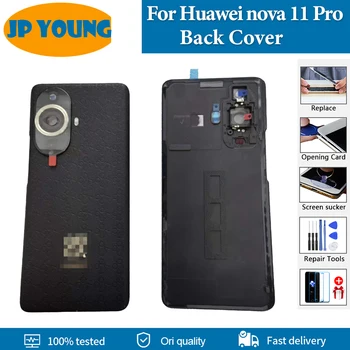 Оригиналната задния капак на отделението за батерията за Huawei nova 11 Pro, стъклена задната част на вратата на достъпа на корпуса с подмяна на стъкло на обектива на камерата