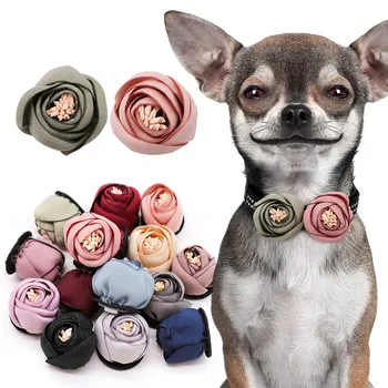 Нашийник с цветя за кучета и котки, лъкове, украса за щенячьего яка, масивни аксесоари за малки кучета, стоки за домашни любимци, аксесоари за кучета чихуахуа